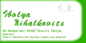 ibolya mihalkovits business card